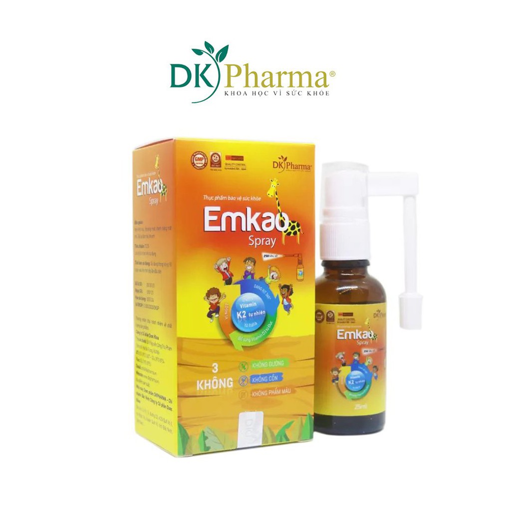 [DATE 16/3/2025]Vitamin D3+K2 DK Pharma Emkao Spray dạng xịt 25ml (TPBVSK)