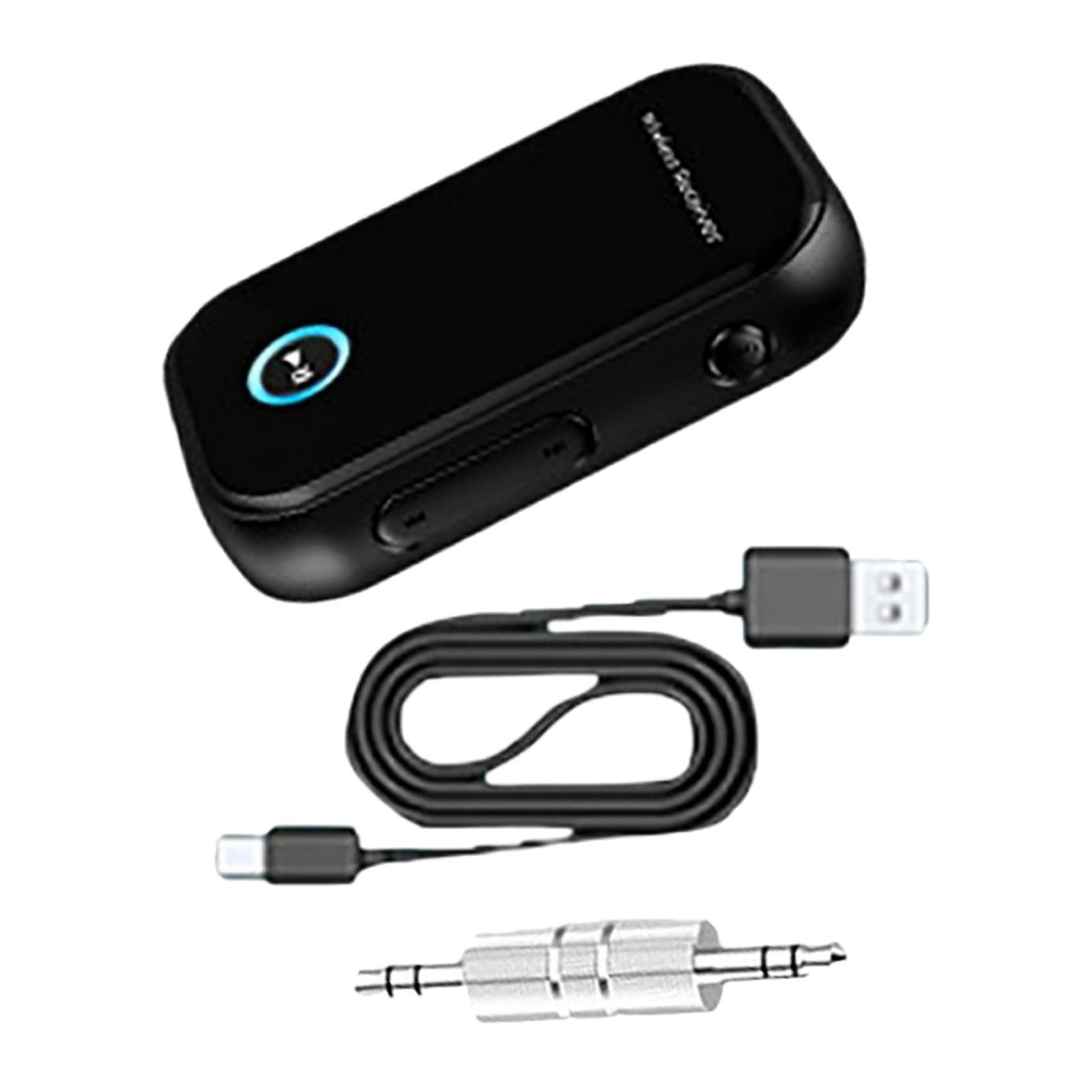 Bluetooth 5.0 AUX Music Adapter Transmitter Receiver with Mic Portable