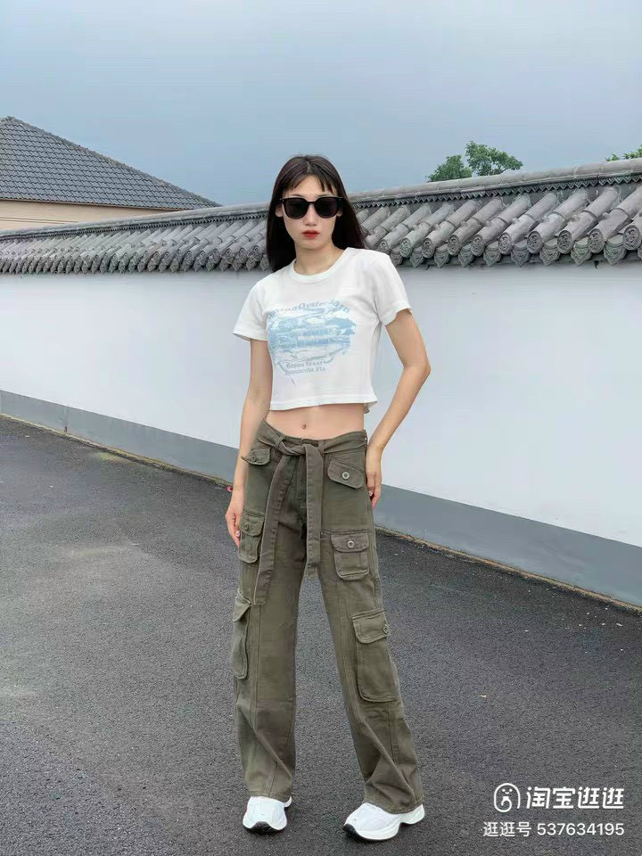 Quần kaki túi hộp Hiphop ống rộng xuông dài cargo pants trơn thời trang cho nữ/nam -hình thật shop chụp, Quần hộp 4 túi chất liệu kaki, from ống rộng, cạp trước phẳng sau chun dễ mặc