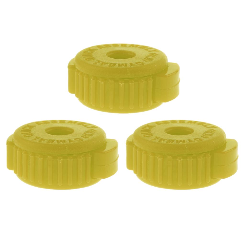 3 Pieces Quick Release Cymbal Plastic Nut for Percussion Instrument Parts Yellow