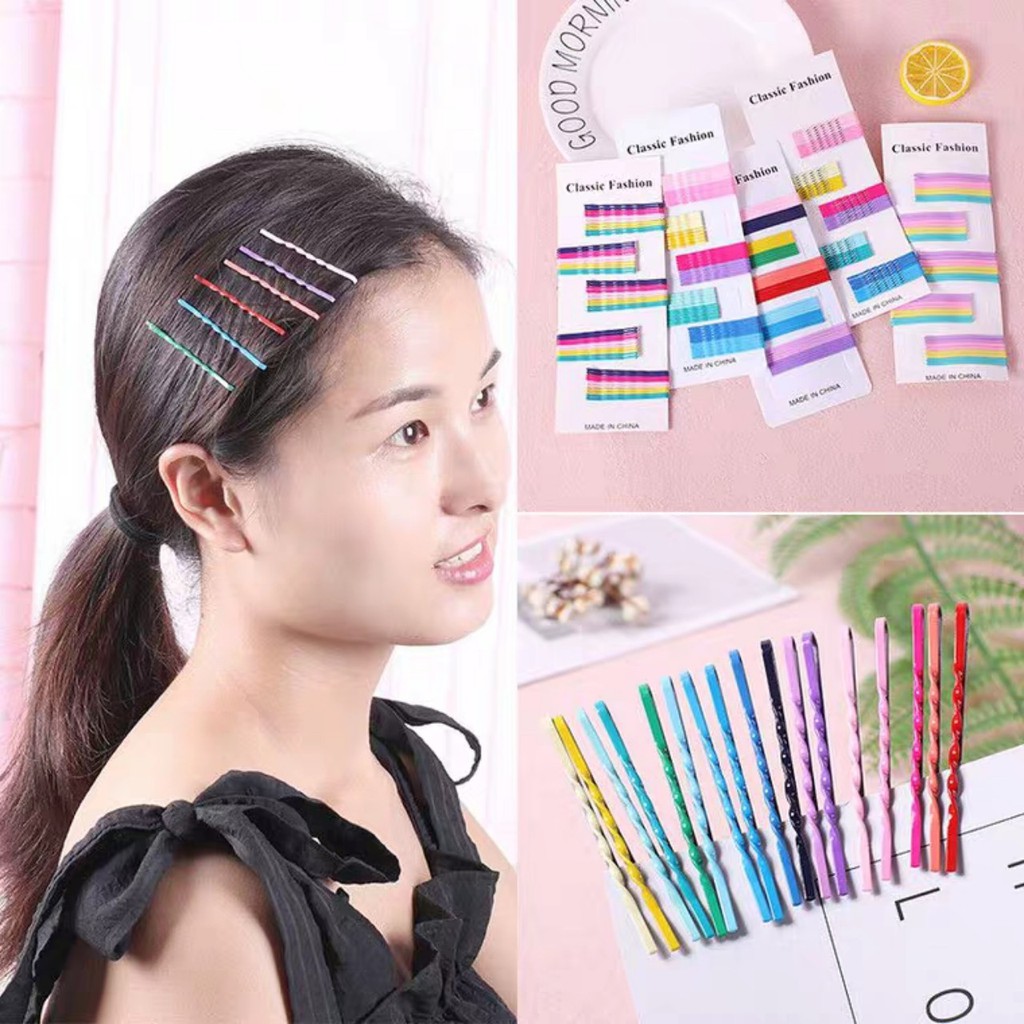 Set 10 Kẹp Tóc, Kẹp Tăm Nhiều Màu Sắc Kiểu Hàn quốc Cực Xinh