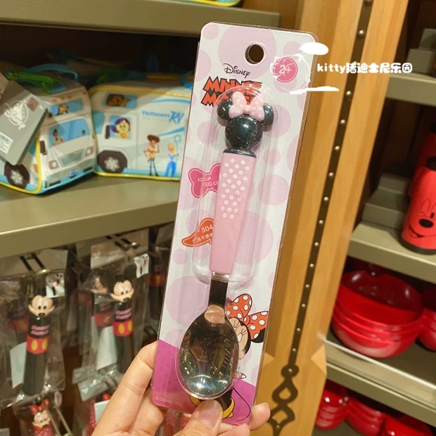 Muỗng ăn inox Disney hình Minnie nổi 3D cho trẻ em bé