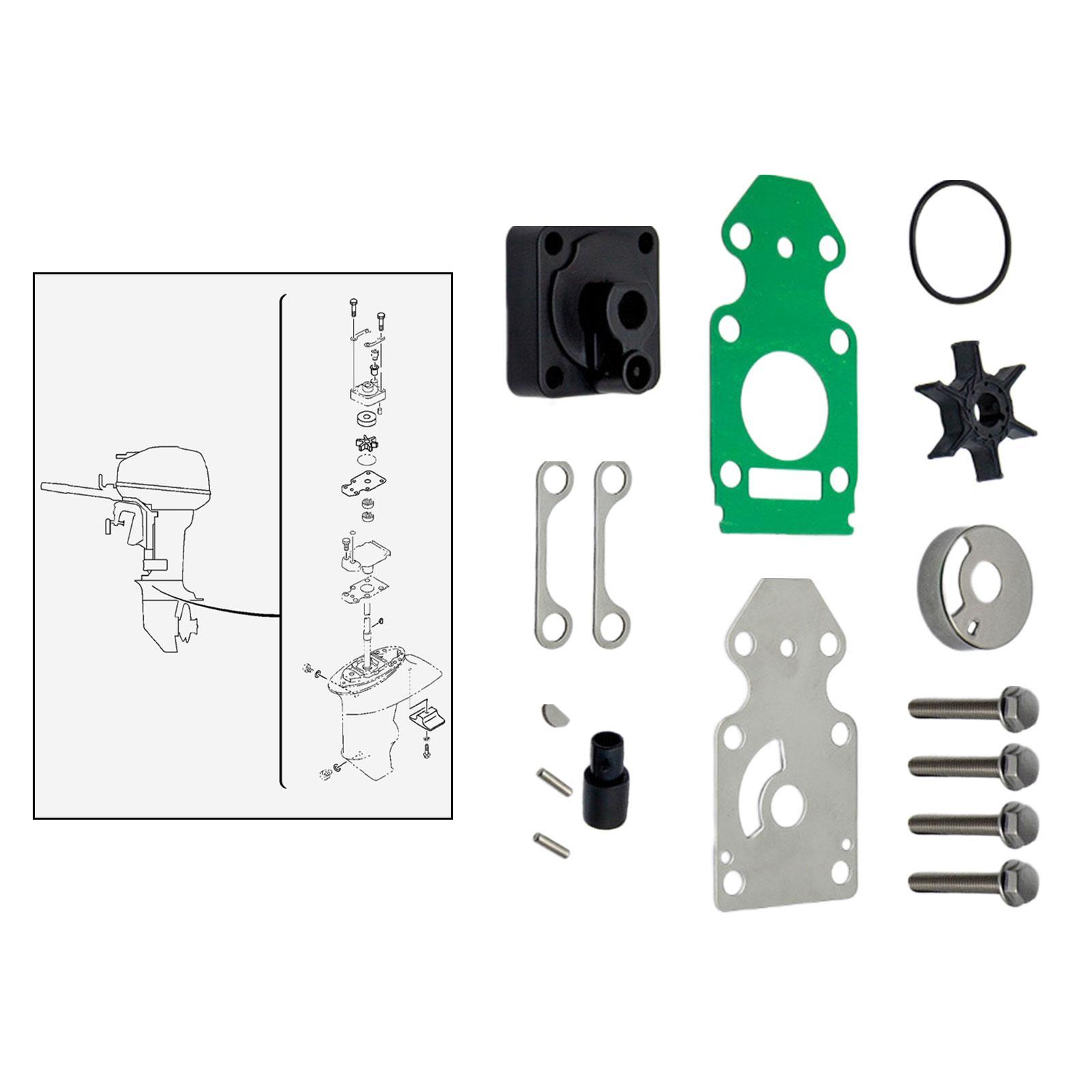 Outboard Pump Rebuild Outboard Parts Easy Installation Professional Durable Metal for Two Stroke 15 Horsepower