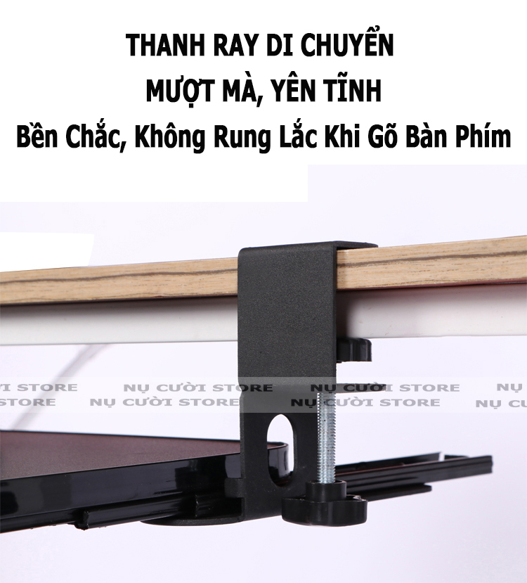 (52cm) Giá Đỡ Ngăn Kéo Bàn Phím Kẹp Bàn; Ray Trượt Kệ Gỗ Mở Rộng Bàn Làm Việc; Giá Đở Bàn Phím Di Động; Bàn Gấp Gọn