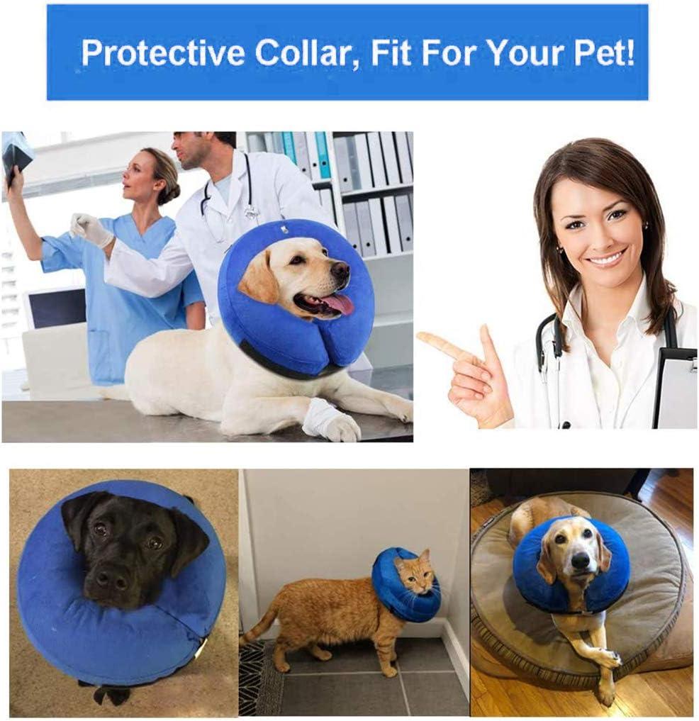 Cổ áo để bảo vệ chó bảo vệ áo choàng cổ áo Cổ áo Chó bảo vệ cho vật nuôi có thể điều chỉnh cổ áo bảo vệ có thể điều chỉnh với Velcro Bleu