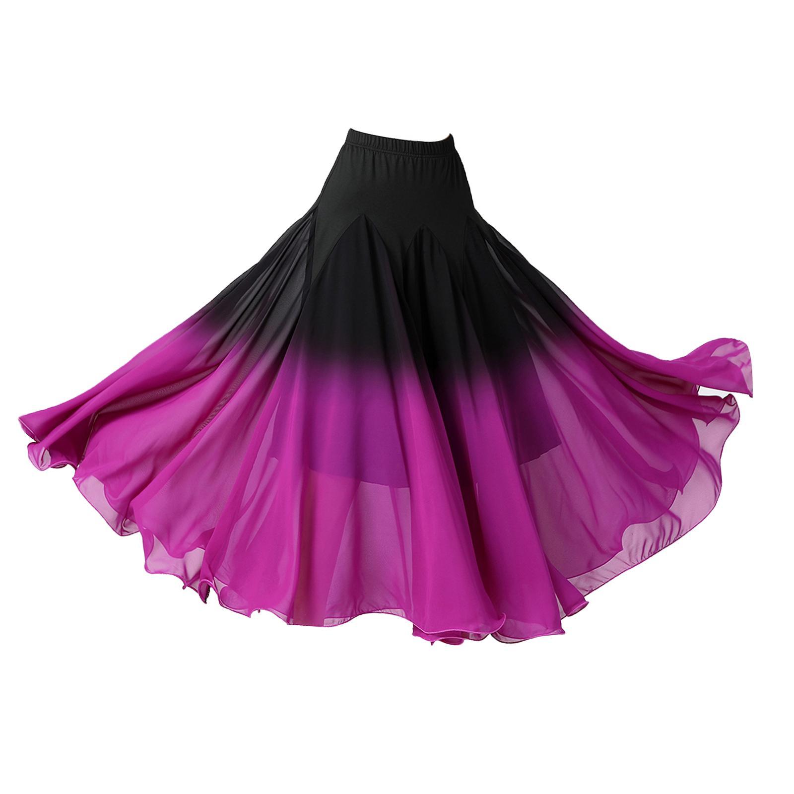 Women's Ballroom Dance Skirt, Long Swing Skirt Performance Cosplay Latin L