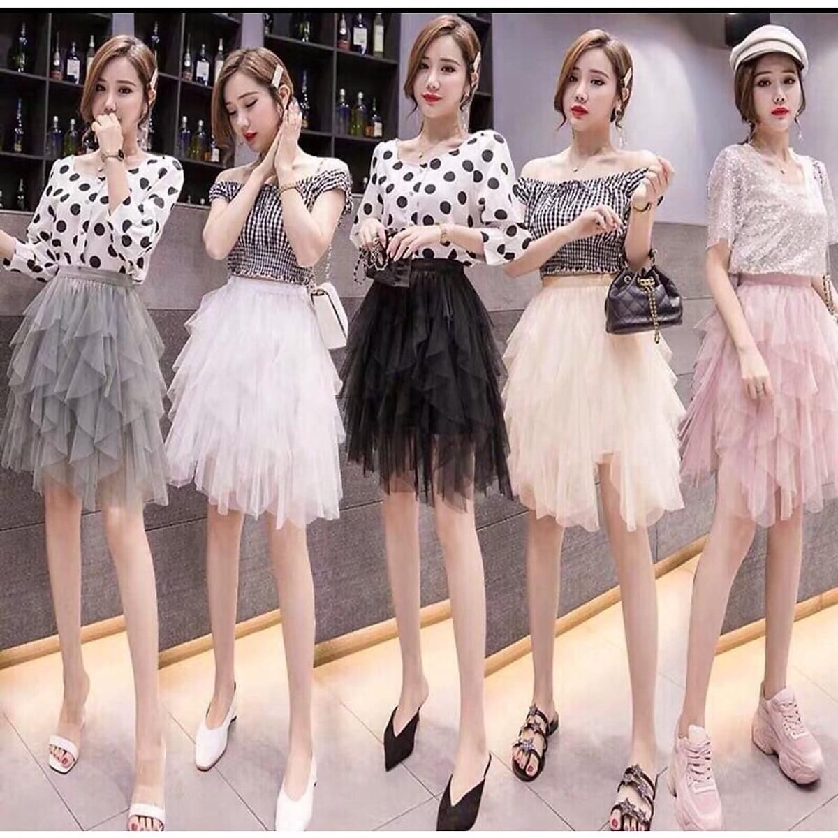 Chân váy lưới nhọn dễ thương
