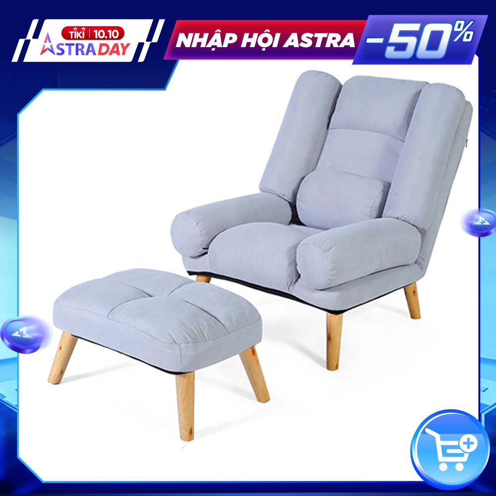 Ghế Lười Thư Giãn Kèm Đôn ROYALDECORHN Lắp Ráp Dễ Dàng - Ghế Sofa Bành Ngồi Đọc Sách Thư Giãn Ngả Lưng 180 độ Nghỉ Ngơi - Nội Thất Phòng Khách, Phòng Làm Việc, Phòng Ngủ