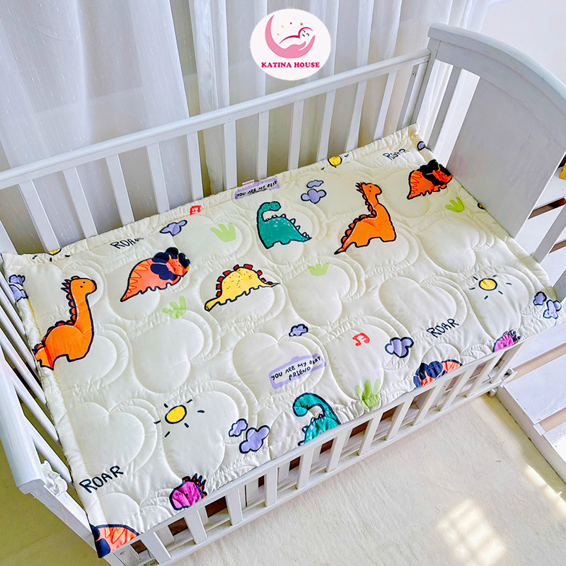 Nệm cho bé đi học mầm non Katina House 70x120cm, vải cao cấp tencel 60s mềm mịn mát, thấm hút tốt