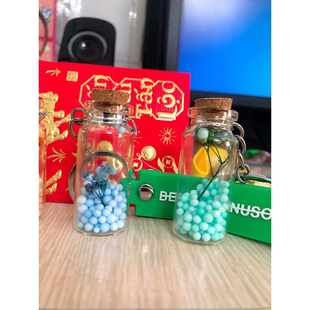 Móc khóa treo lọ thủy tinh trang trí nhiều màu xinh xắn dễ thương