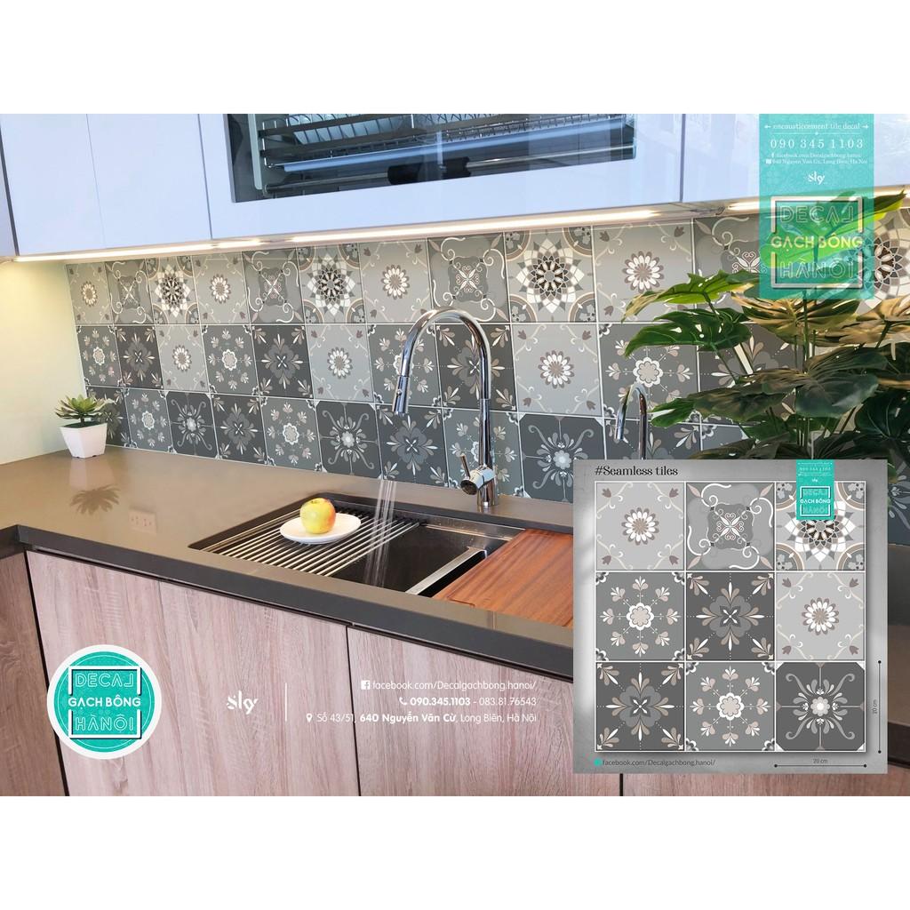 Decal dán tường họa tiết gạch bông