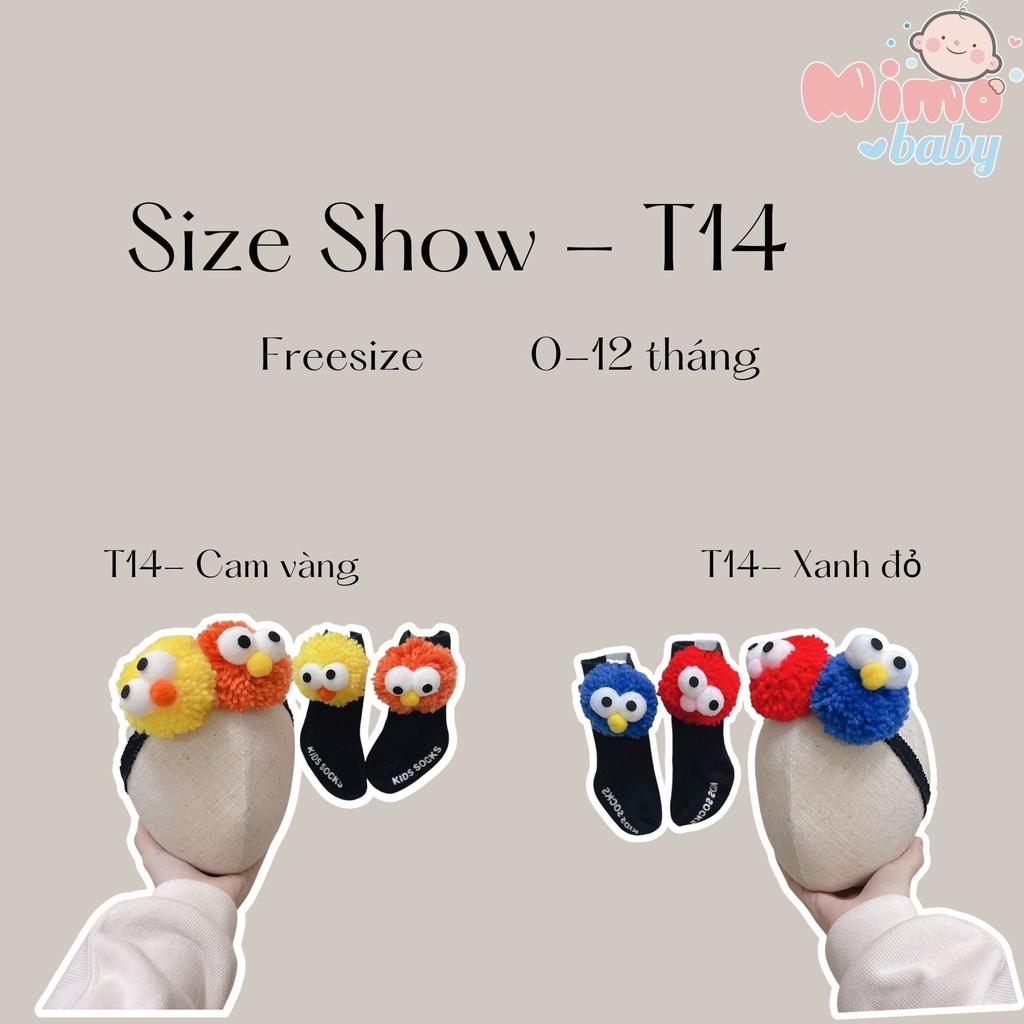 Set tất vớ kèm băng đô hình mắt chim đáng yêu cho bé 0-12m Mimo baby T14