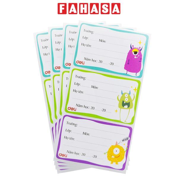 Nhãn Vở Học Sinh 3 Ô - Deli CA900 (12 Nhãn) - Mẫu 2