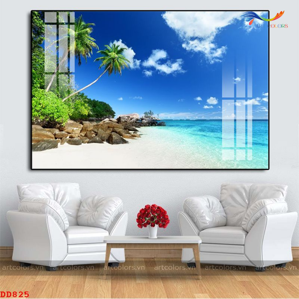 Tranh treo tường - Tranh tráng gương Cảnh biển