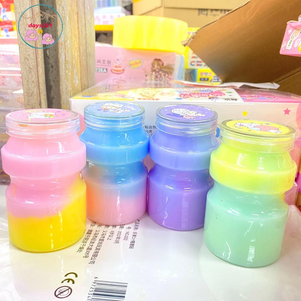 Slime sữa chuối dâu màu đẹp rainbow pastel Đồ chơi hủ slam chất nhầy ma thuật squishy