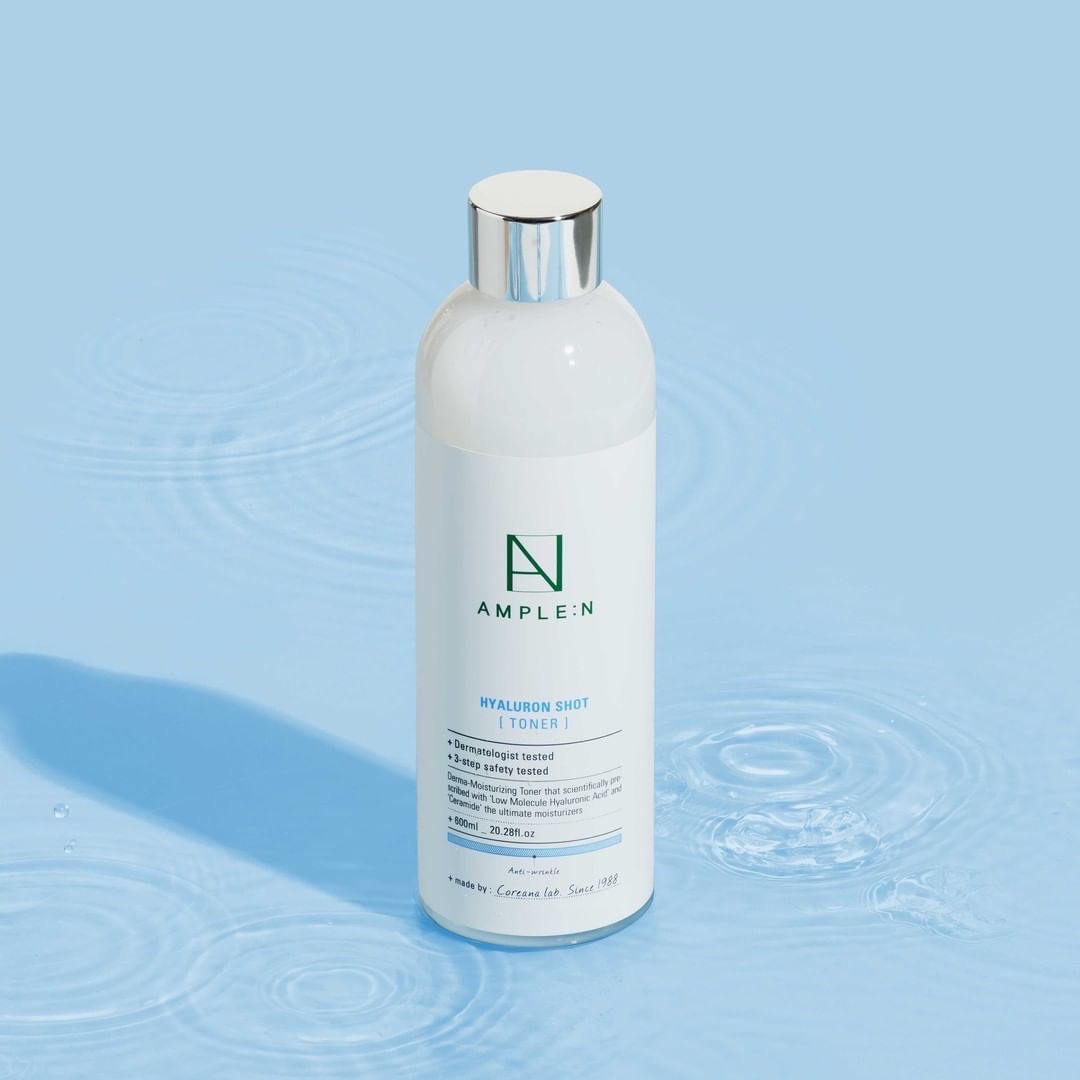 Nước hoa hồng cấp ẩm chuyên sâu Ample:N Hyaluron Shot Toner Big 600ml