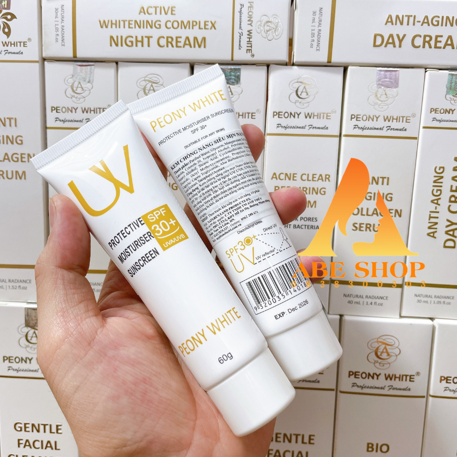 Kem Chống Nắng PEONY WHITE NANO - Protective Moisturiser Sunscreen SPF30+ 60ml - Chống Lại Mọi Cái Nắng