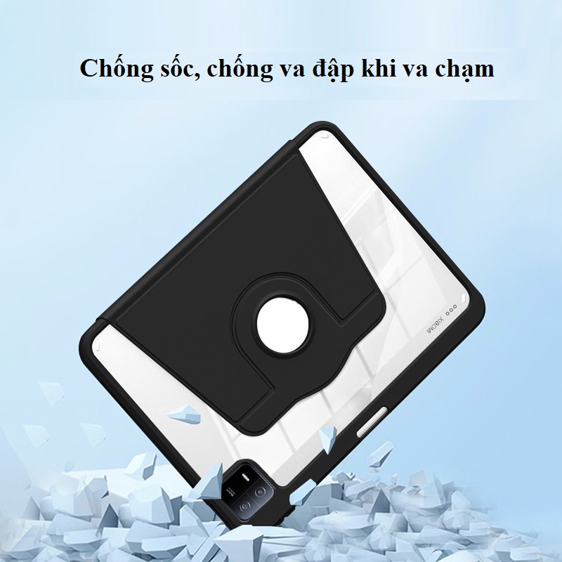 Bao Da Xoay 360° Dành Cho Xiaomi Mi Pad 6 và Mi Pad 6 Pro Da TPU cao cấp, Xoay tròn dựng ngang và dọc, Bên trong có khay đựng bút tiện lợi
