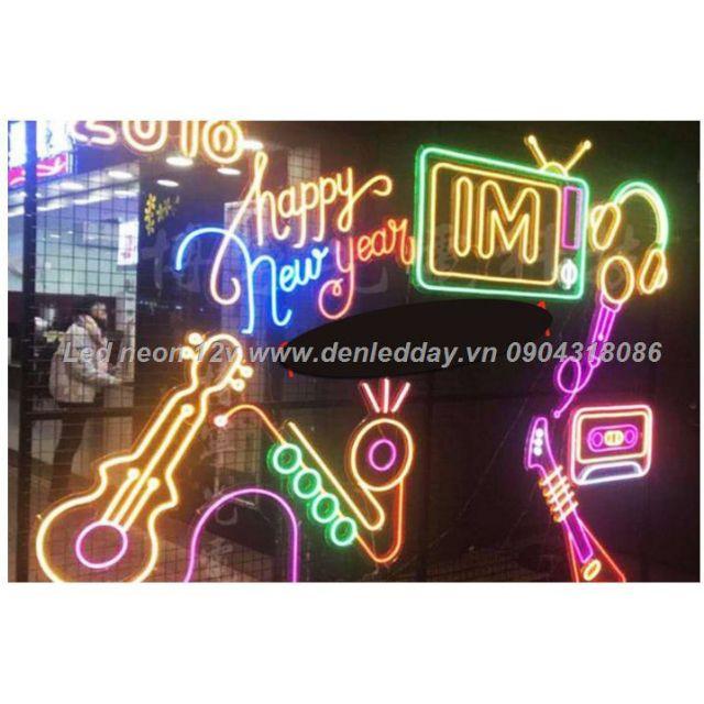 Quận 5m Led neon DC12v cắt nhỏ 2,5cm uốn chữ, logo trang trí.đủ màu dùng ngoài trời