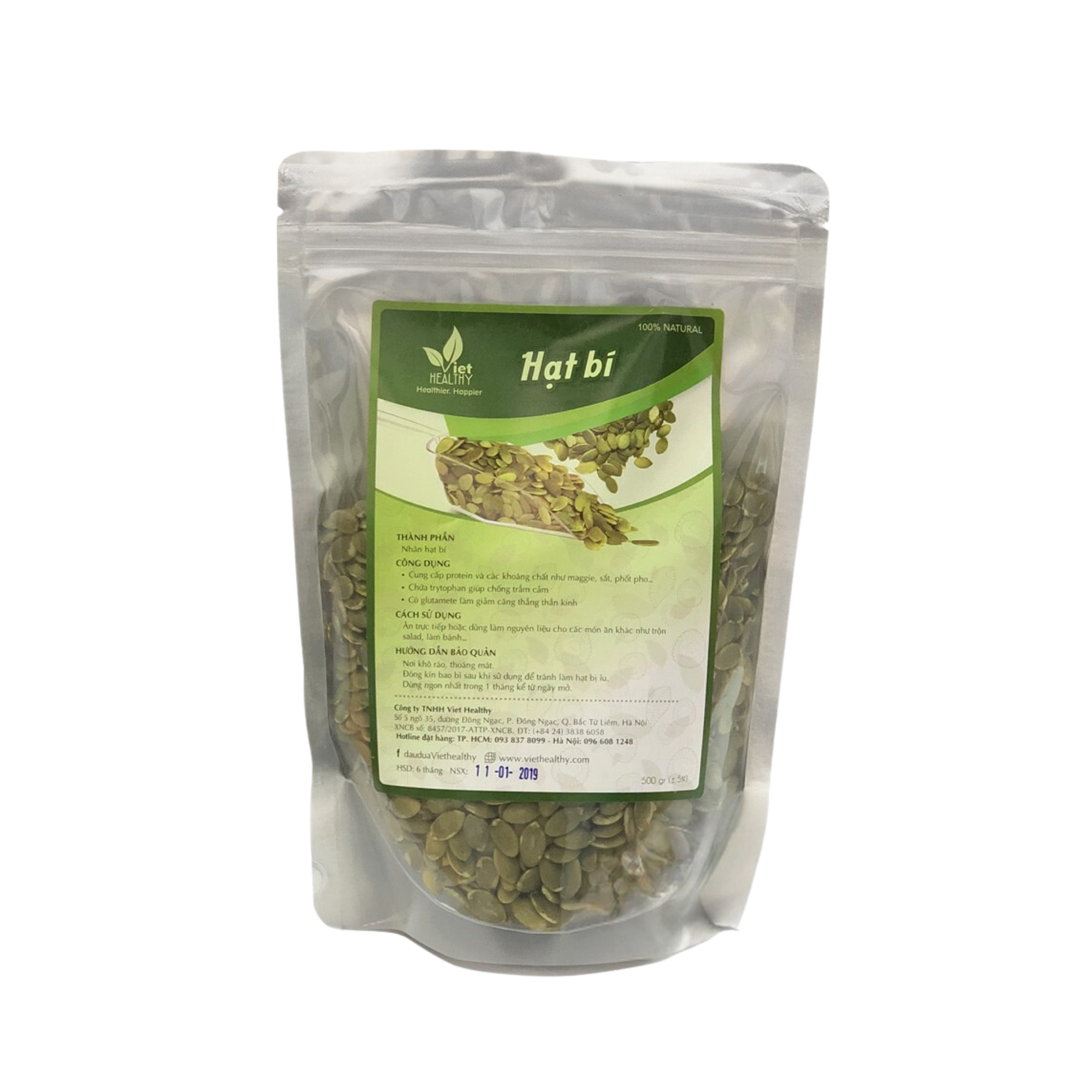 Nhân hạt bí Ấn Độ 500g