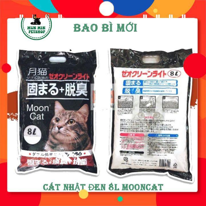 Cát vệ sinh mèo  Cát NHẬT BẢN 8L BỊCH ĐEN MOONCAT siêu vón, mùi thơm, khử mùi tốt, thành phần tự nhiên