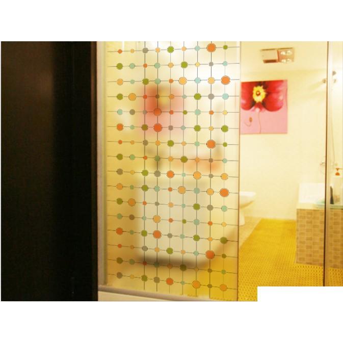 Decal dán kính cao cấp - họa tiết Vòng tròn nhỏ lớn nối nhau nhiều màu