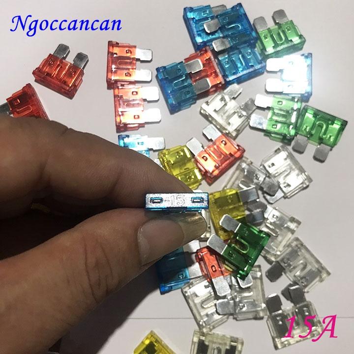 Bộ 10 Cầu Chì Ô Tô Xe Tải Chân To 10A, 15A, 20A, 25A, 30A