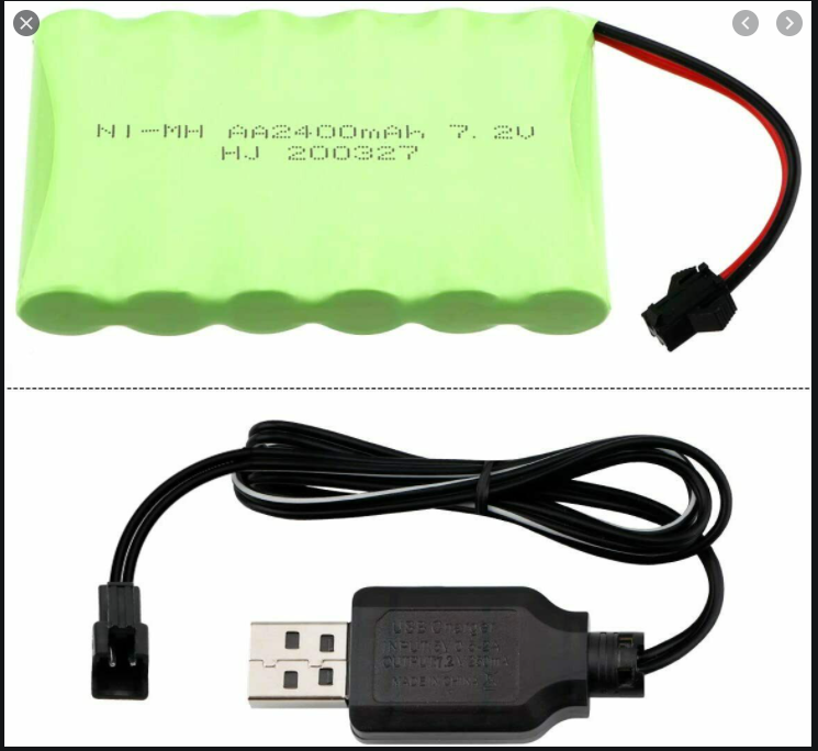 Pin kèm sạc usb 7.2v 2400mah Pin sạc xe điều khiển từ xa