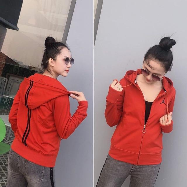 Áo khoác sọc lưng 6 túi cam đất