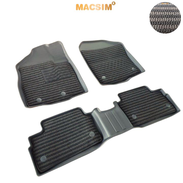 Thảm Lót Sàn 2 Lớp TPE Macsim Toyota Raize Chuẩn Form, Bền, Không Mùi (sd3 xám đen ct)
