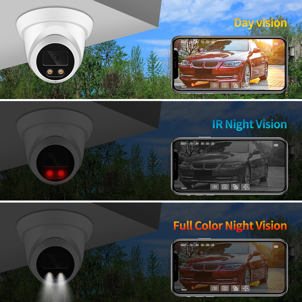 Máy ảnh IP 4K 8MP MỚI Audio Outdoor Poe H.265 ONVIF góc rộng 2.8mm AI Màu tối Vision Home CCTV Video Giám sát Cảm biến bảo mật Kích thước: Super 4MP POE