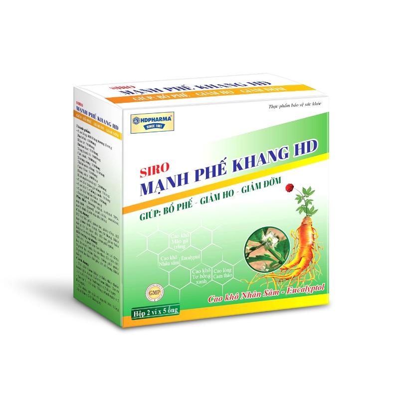 Combo 2 Hộp Siro Mạnh Phế Khang HD giúp bổ phế, giảm ho, giảm đờm, giảm khô rát cổ họng Hộp 10 ống - Rostex