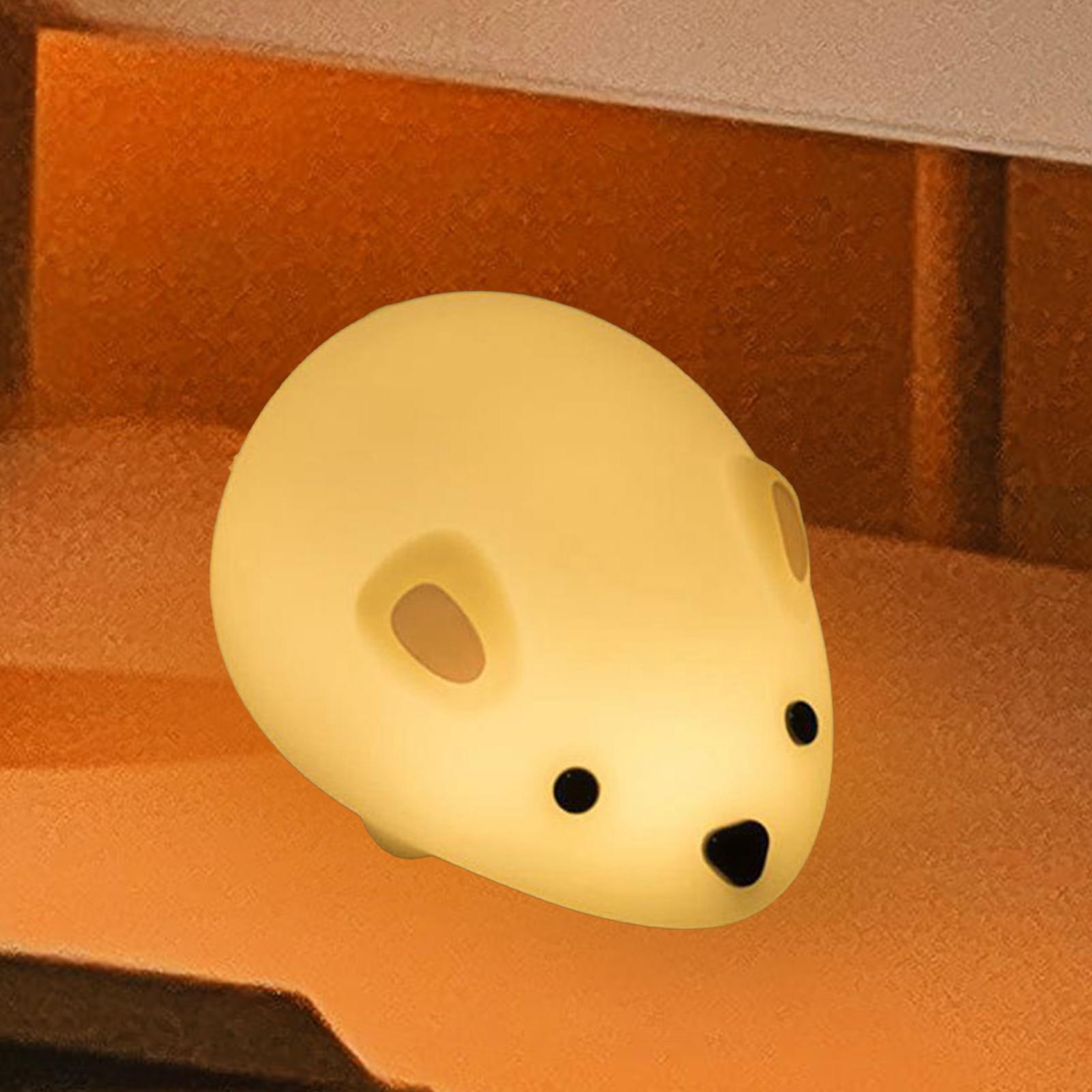 Cute Rat LED Night Light Table Lamp Portable Bedside Lamp for Sleeping Home