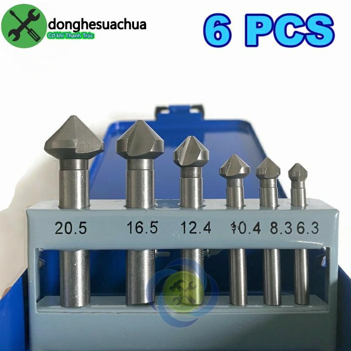 Bộ mũi phay đầu dù 6 cây L+R+T LRT-PD01