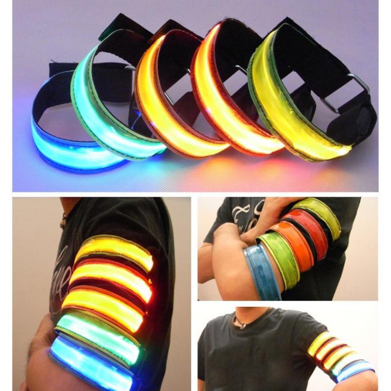 Outdoor LED Night Run Light Bracelet Safety Reflective Warning Light Armband Flashing Belt Reflective strip