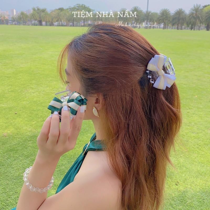 KẸP TÓC CÀNG CUA ĐÍNH NƠ SANG TRỌNG -