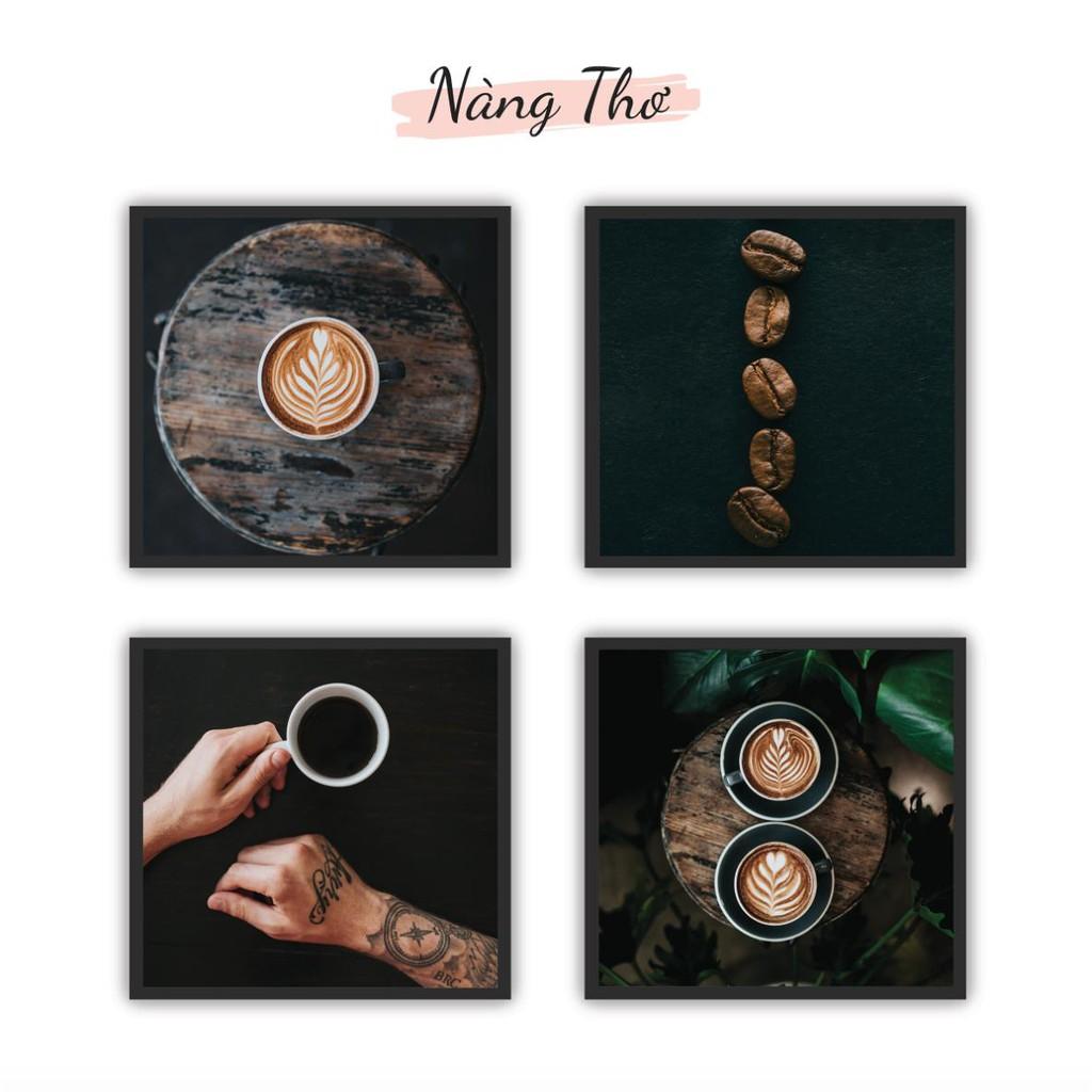Bộ 4 tranh tiệm cafe dán form cứng 5mm_DECAL VIP