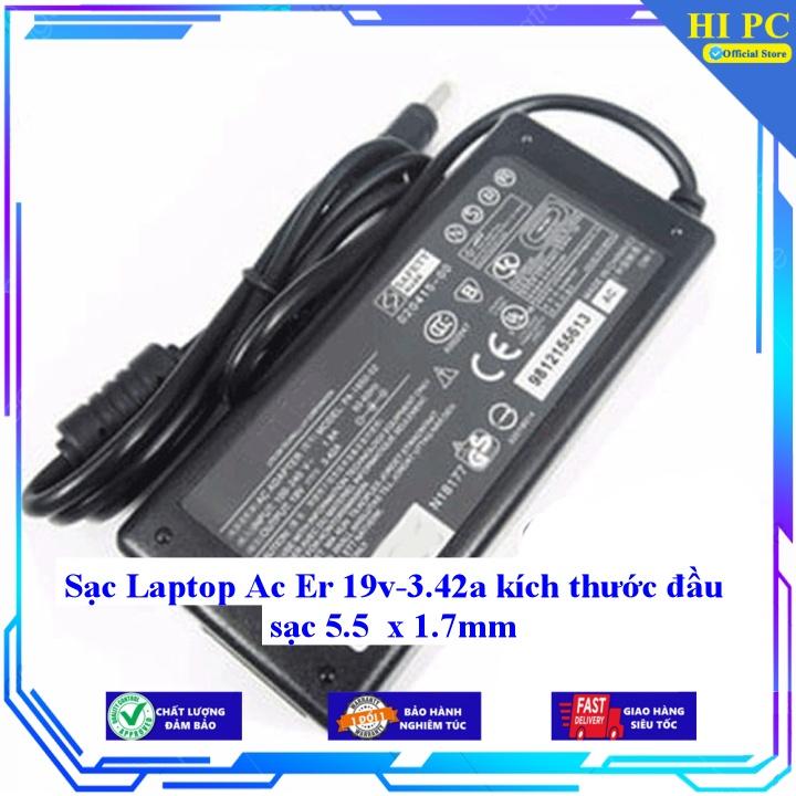 Sạc Laptop Ac Er 19v-3.42a kích thước đầu sạc 5.5 x 1.7mm - Kèm Dây nguồn - Hàng Nhập Khẩu