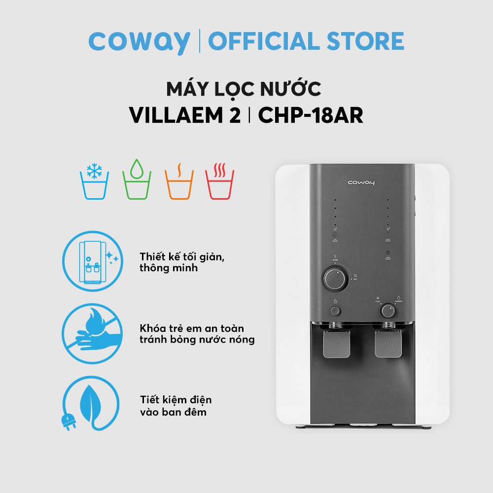 Máy lọc nước Coway Villaem 2 CHP-18AR - Máy lọc nước 4 chế độ nước Nóng Lạnh Ấm Nguội - Hàng chính hãng