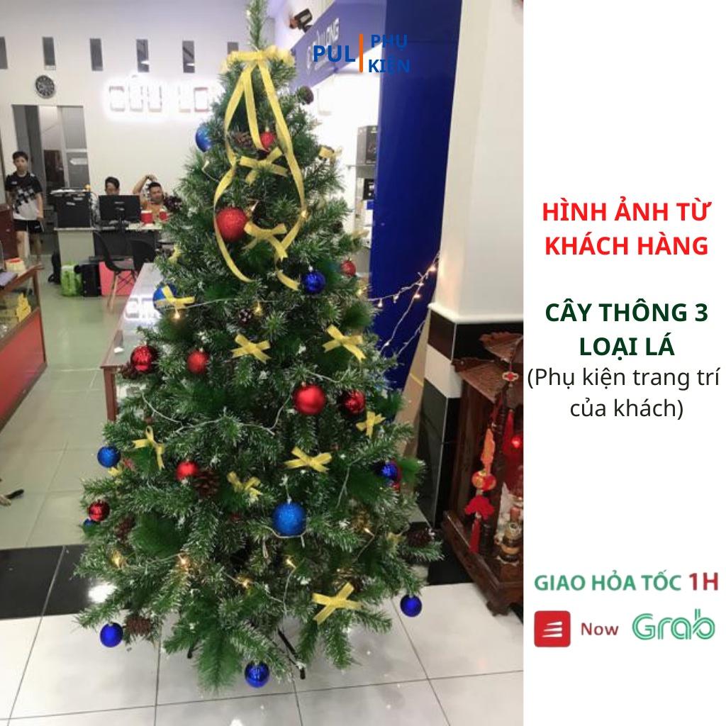Cây thông noel 3 LOẠI LÁ GẮN TRÁI THÔNG 1M5 1M2 90CM tặng ngôi sao đỉnh và dây kim tuyến