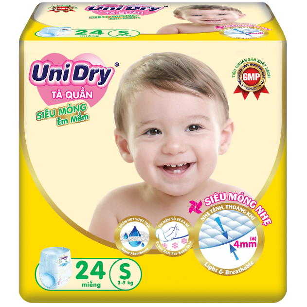 Tã Quần UniDry Siêu Mỏng Đột Phá Mới - Lõi Thấm Linh Hoạt, Hút Siêu Tốc