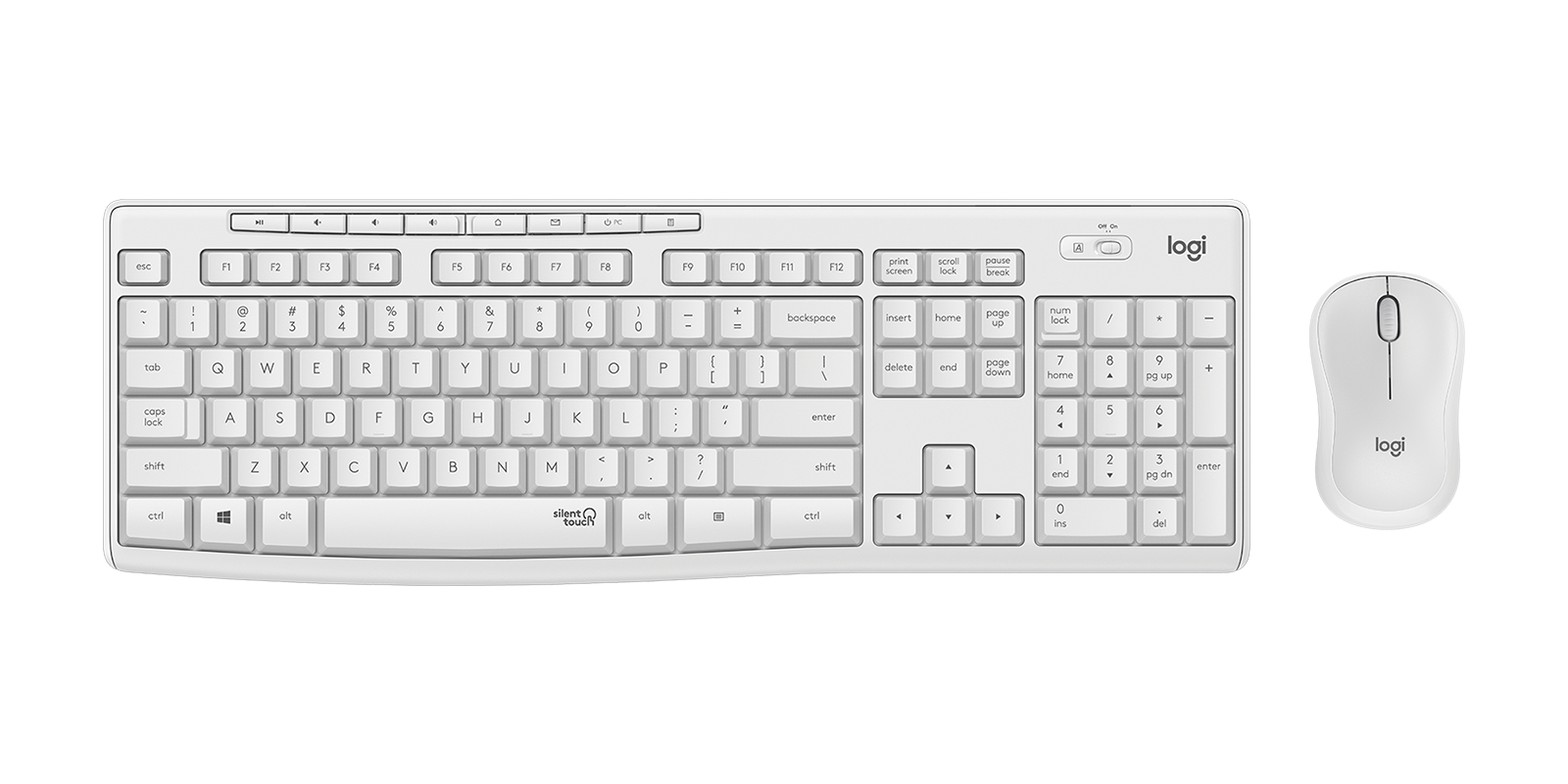 Bộ Phím Chuột Không Dây Logitech MK295 Silent Giảm Tiếng Ồn Có Phím Số - Hàng Chính Hãng