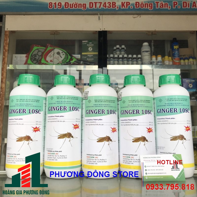 Thuốc diệt muỗi và côn trùng Ginger 10SC-1 lít