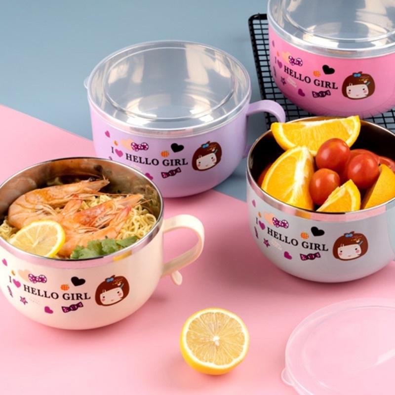 Ca mì lõi inox cách nhiệt kèm thìa 500ML có nắp đậy - Ca úp mì inox kèm thìa 500ML có nắp đậy