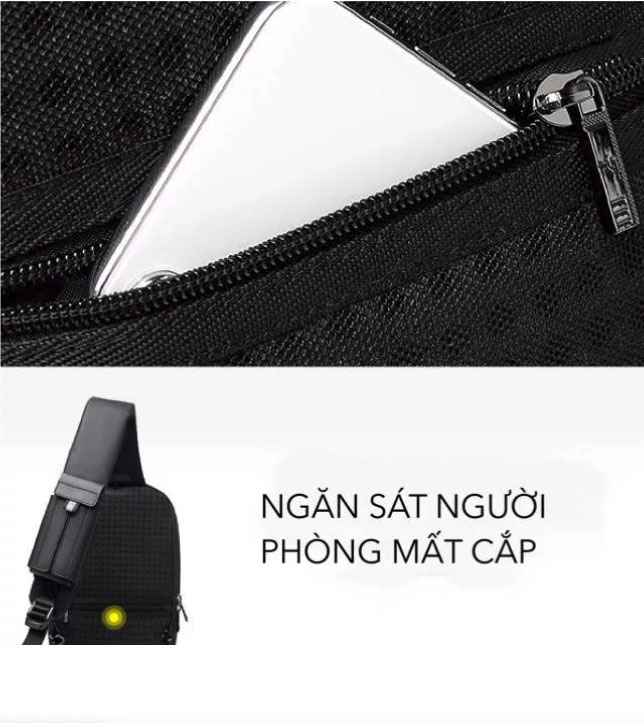 Túi đeo chéo đa năng có cổng tai nghe và cổng usb cho sạc dự phòng Artic Hunter cao cấp