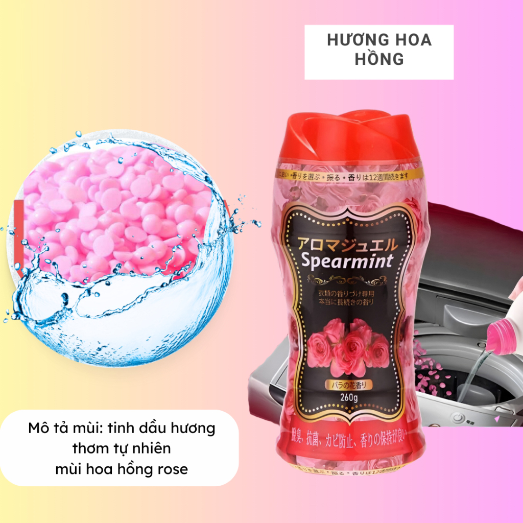 Hạt xả thơm làm mềm quần áo Spearmint Nhật Bản 260g lưu giữ hương thơm, làm mềm vải