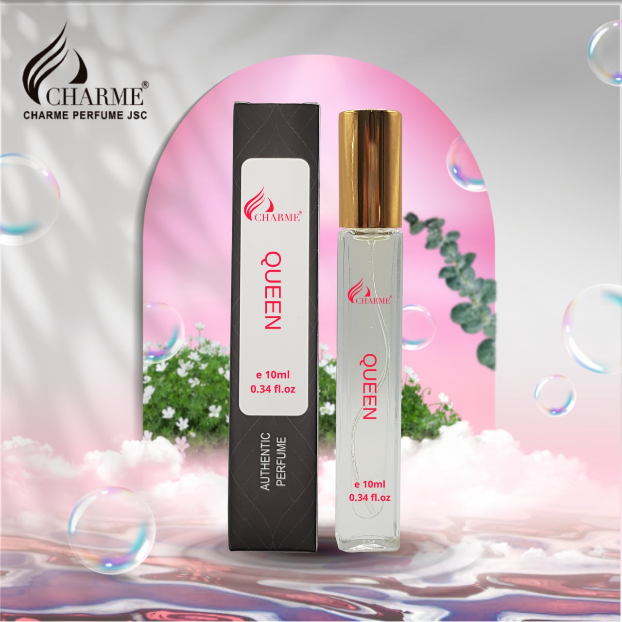 Nước hoa nữ sang trọng Charme Queen 10ml chai Test mùi hương nồng nhiệt tươi mát của hoa hồng lưu hương lâu