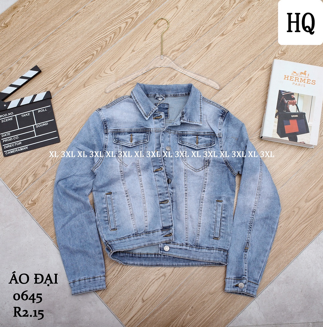 Áo khoác jeans nữ xuất xịn bigsize HQJeans form lớn thoải mái