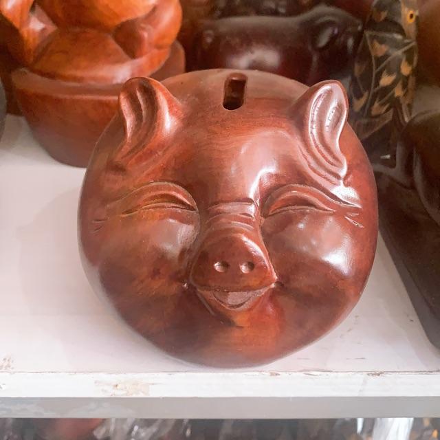 Lợn gỗ hương tiết kiệm 15cm