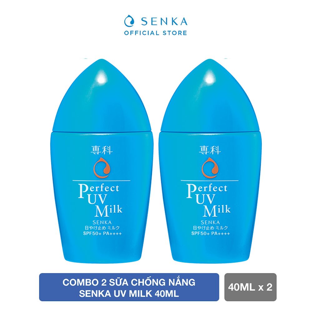 Bộ đôi Kem chống nắng Nhật Bản Kiềm Dầu - Không Gây Mụn dạng sữa SENKA PERFECT UV MILK 40ml